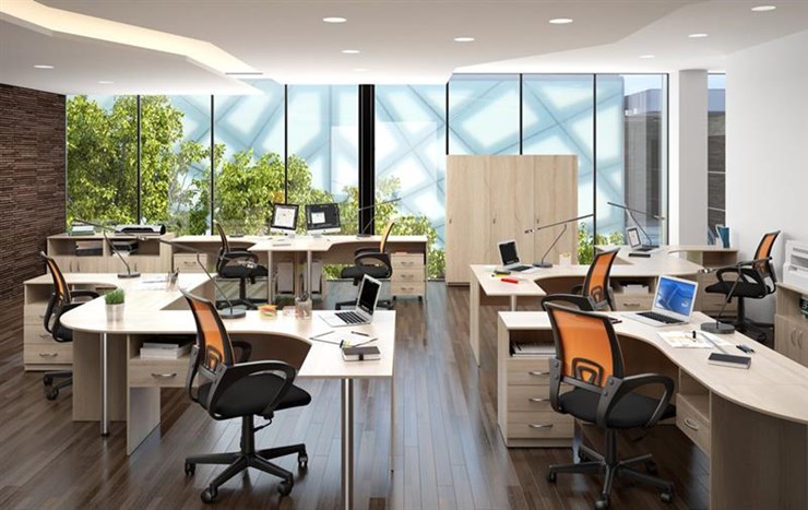 Набор мебели в офис SIMPLE с эргономичными столами и тумбами в Пскове - изображение 3
